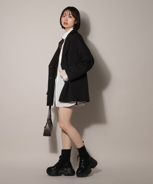 PAGEBOY（ページボーイ）の「【紫外線カット/接触冷感/イージーケア/セットアップ対応】バスケット2WAYジャケット（テーラードジャケット・レディース・ベージュ/グレー/ブラック・SMALL/MEDIUM）」の6枚目の写真