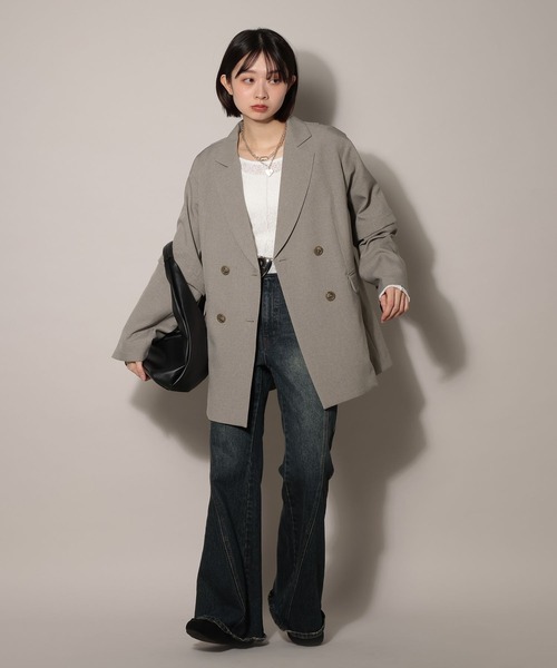 PAGEBOY（ページボーイ）の「【紫外線カット/接触冷感/イージーケア/セットアップ対応】バスケット2WAYジャケット（テーラードジャケット・レディース・ベージュ/グレー/ブラック・SMALL/MEDIUM）」の9枚目の写真