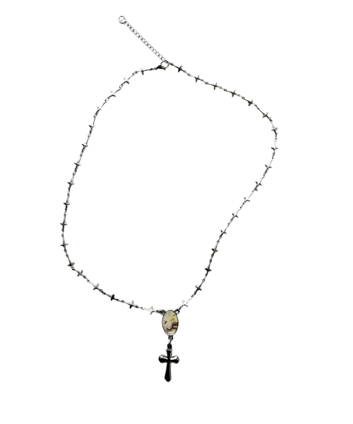 SK8ER ROCK(スケーターロック)の「Cross Chain Rosary Surgical Steel Necklace(ネックレス・レディース・その他・FREE)」の3枚目の写真