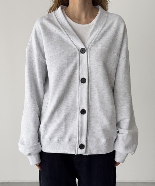 CANAL JEAN（キャナルジーン）の「HARING　スウェットカーディガン（カーディガン/ボレロ・レディース・ライトグレー・ONE SIZE）」の2枚目の写真