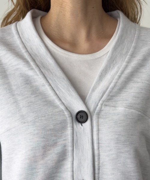 CANAL JEAN（キャナルジーン）の「HARING　スウェットカーディガン（カーディガン/ボレロ・レディース・ライトグレー・ONE SIZE）」の5枚目の写真