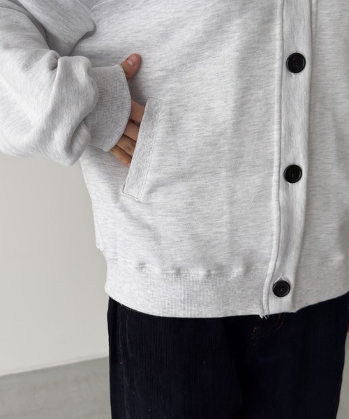 CANAL JEAN（キャナルジーン）の「HARING　スウェットカーディガン（カーディガン/ボレロ・レディース・ライトグレー・ONE SIZE）」の6枚目の写真