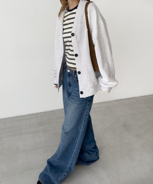 CANAL JEAN（キャナルジーン）の「HARING　スウェットカーディガン（カーディガン/ボレロ・レディース・ライトグレー・ONE SIZE）」の8枚目の写真