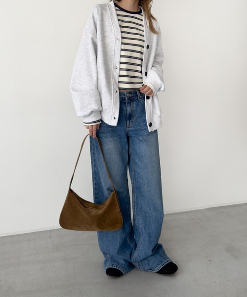 CANAL JEAN（キャナルジーン）の「HARING　スウェットカーディガン（カーディガン/ボレロ・レディース・ライトグレー・ONE SIZE）」の10枚目の写真