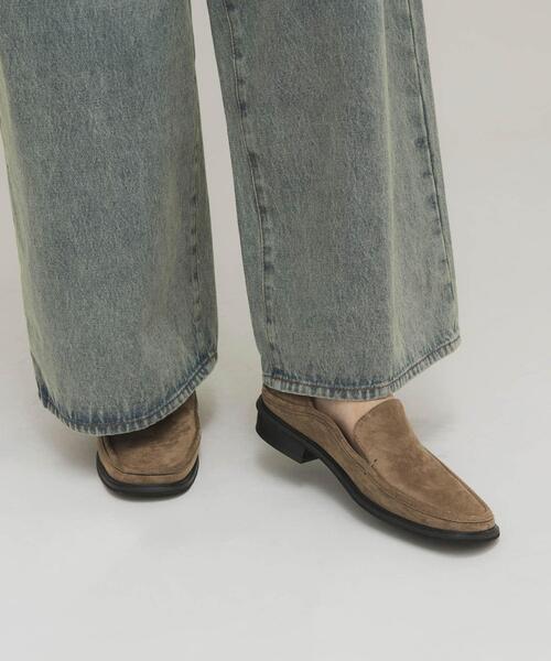 KBF（ケイビーエフ）の「スクエアトゥスライドローファー（ローファー・レディース・ダークブラウン/ベージュ・37/38/36）」の5枚目の写真