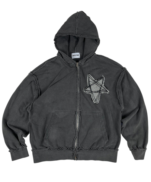 Star Reverse Pigment Sweat Hood Zip-Up ((Charcoal))