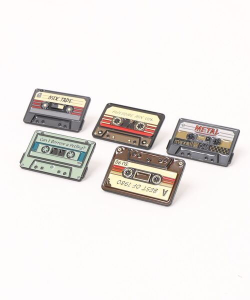 ♪ 5個セット ♪ カセットテープ ピンズ セット（バッジ）｜Port