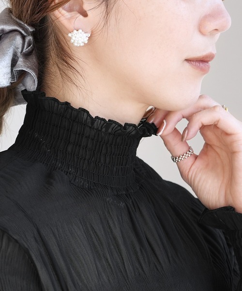 reca（レカ）の「ハイネックシアーギャザーブラウス（シャツ/ブラウス・レディース・アイボリー/ブラック・FREE）」の13枚目の写真