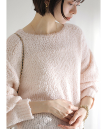 【洗える】ローゲージブークレプルオーバー