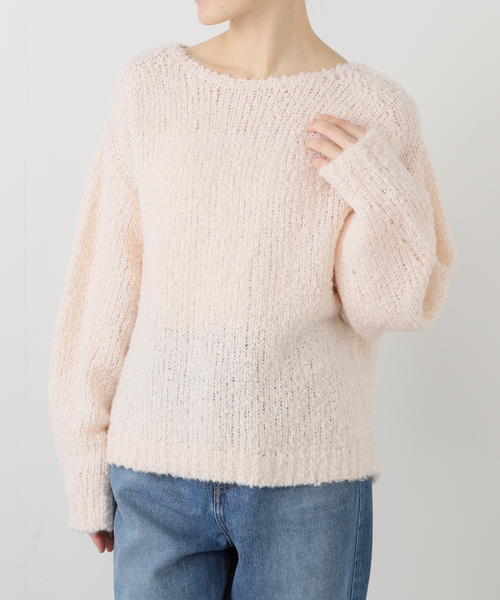 La TOTALITE（ラトータリテ）の「【洗える】ローゲージブークレプルオーバー（ニット/セーター・レディース・ピンク系その他/ホワイト/イエロー・FREE）」の3枚目の写真