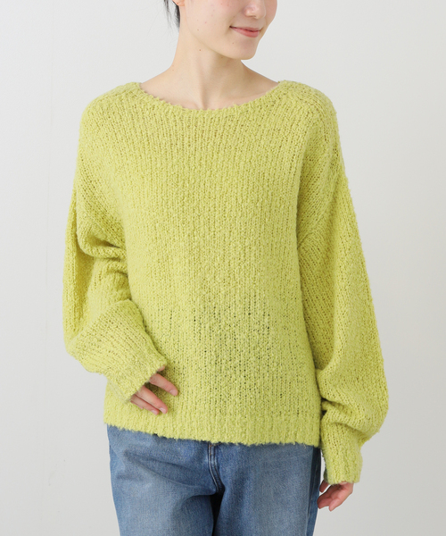 La TOTALITE（ラトータリテ）の「【洗える】ローゲージブークレプルオーバー（ニット/セーター・レディース・ピンク系その他/ホワイト/イエロー・FREE）」の2枚目の写真