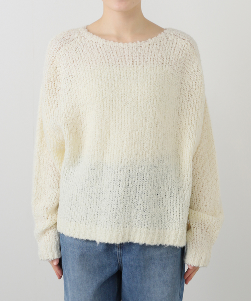 La TOTALITE（ラトータリテ）の「【洗える】ローゲージブークレプルオーバー（ニット/セーター・レディース・ピンク系その他/ホワイト/イエロー・FREE）」の14枚目の写真