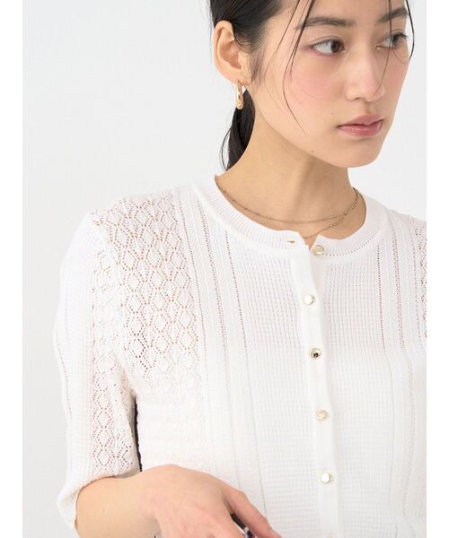 LAGUNAMOON（ラグナムーン）の「バイカラーサイドラインレースニットセットアップ（ワンピース・レディース・ホワイト/ブラック/ブルー・MEDIUM/SMALL）」の20枚目の写真