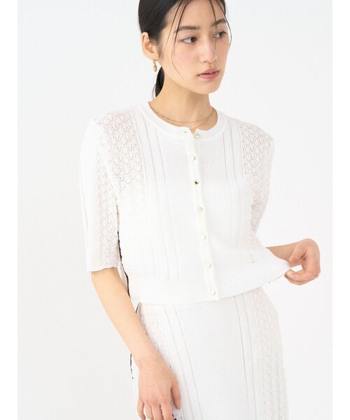 LAGUNAMOON（ラグナムーン）の「バイカラーサイドラインレースニットセットアップ（ワンピース・レディース・ホワイト/ブラック/ブルー・MEDIUM/SMALL）」の21枚目の写真