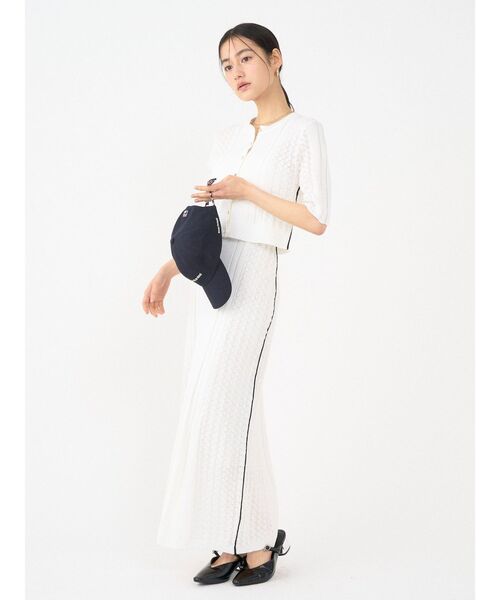 LAGUNAMOON（ラグナムーン）の「バイカラーサイドラインレースニットセットアップ（ワンピース・レディース・ホワイト/ブラック/ブルー・MEDIUM/SMALL）」の22枚目の写真