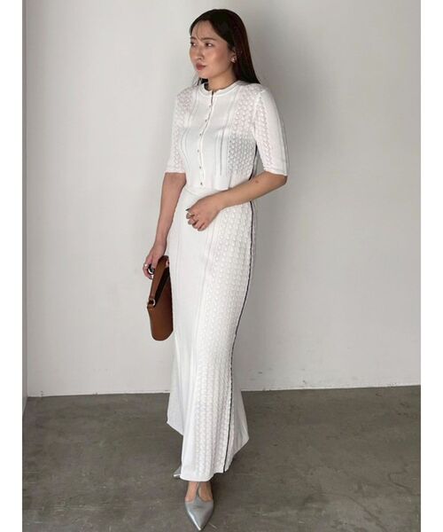 ロザリームーン ♡ レースアップ ニット セットアップ らら | . バックオープンのワンピースは女っぽくて好き🐻 . . dress