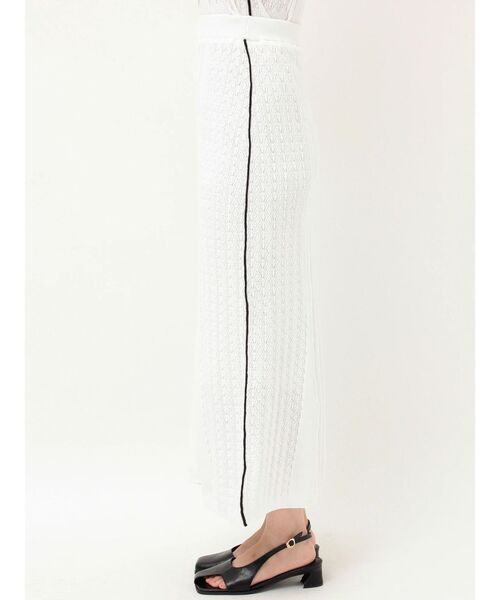 LAGUNAMOON（ラグナムーン）の「バイカラーサイドラインレースニットセットアップ（ワンピース・レディース・ホワイト/ブラック/ブルー・MEDIUM/SMALL）」の5枚目の写真