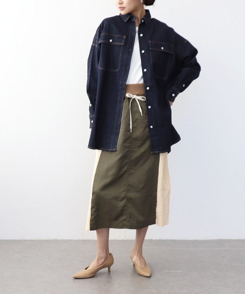Healthy denim(ヘルシーデニム)の「Almondオーバーデニムシャツ【ヘルシーデニム/HealthyDenim】(シャツ/ブラウス・レディース・インディゴブルー・36)」の3枚目の写真