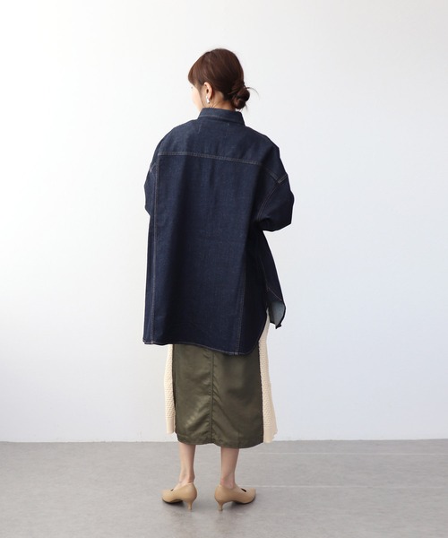 Healthy denim(ヘルシーデニム)の「Almondオーバーデニムシャツ【ヘルシーデニム/HealthyDenim】(シャツ/ブラウス・レディース・インディゴブルー・36)」の5枚目の写真