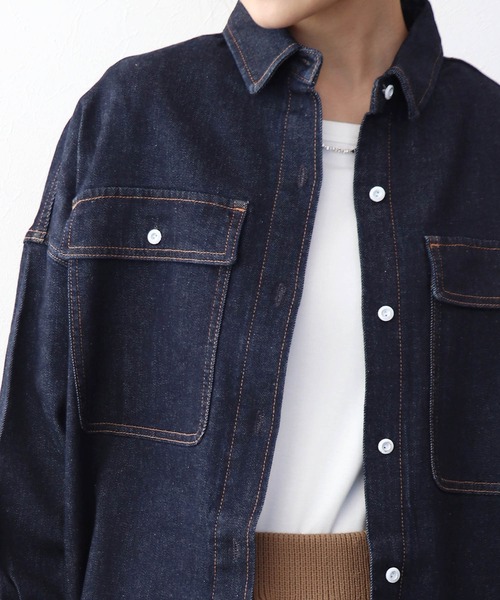 Healthy denim(ヘルシーデニム)の「Almondオーバーデニムシャツ【ヘルシーデニム/HealthyDenim】(シャツ/ブラウス・レディース・インディゴブルー・36)」の7枚目の写真