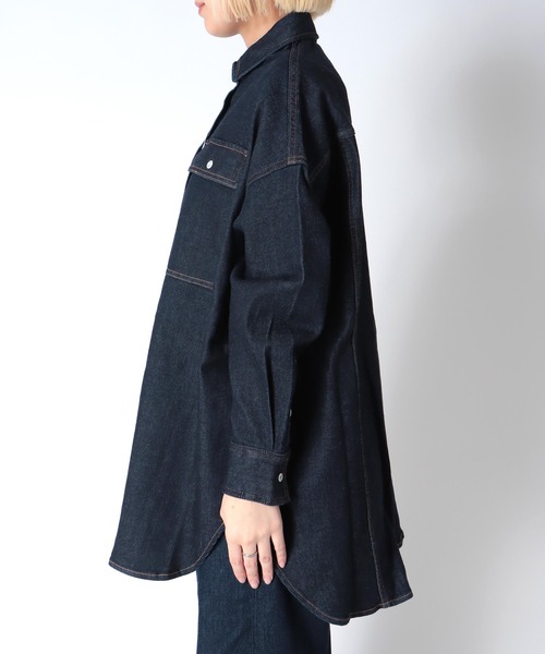 Healthy denim(ヘルシーデニム)の「Almondオーバーデニムシャツ【ヘルシーデニム/HealthyDenim】(シャツ/ブラウス・レディース・インディゴブルー・36)」の9枚目の写真