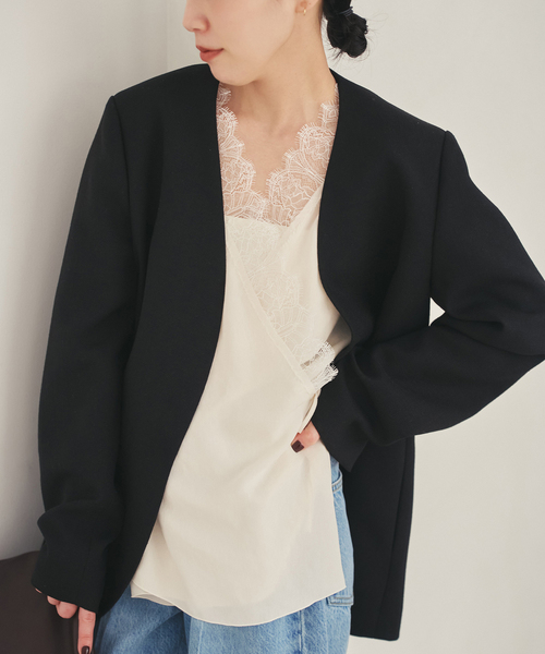 plage（プラージュ）の「《追加》solstiss frenchlace ジレ（その他トップス・レディース・ホワイト/ブラック・FREE）」の2枚目の写真