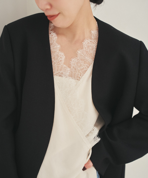 plage（プラージュ）の「《追加》solstiss frenchlace ジレ（その他トップス・レディース・ホワイト/ブラック・FREE）」の5枚目の写真