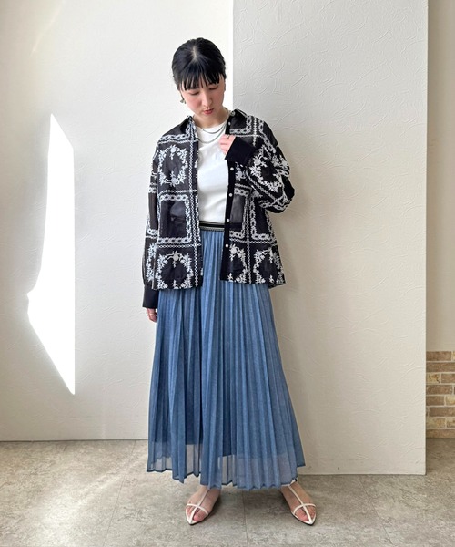 LHELBIE(レルビエ)の「エンブロイダリーシアーシャツ(シャツ/ブラウス・レディース・オフホワイト/ブラック・M)」の8枚目の写真