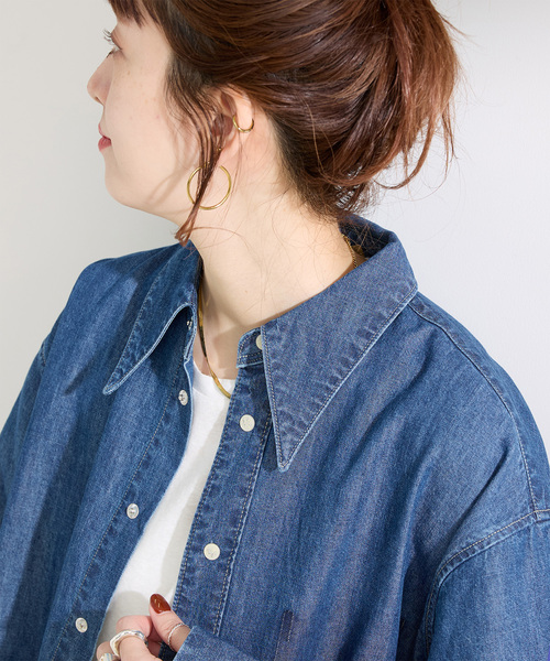 B.C STOCK(ベーセーストック)の「ウォッシャブル / DU JOUR / デュ ジュール LONG-POINT JEAN SHIRT(シャツ/ブラウス・レディース・ブルー系その他・FREE)」の17枚目の写真