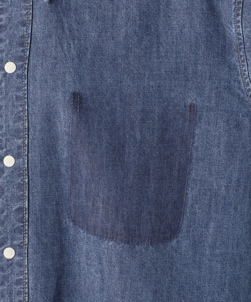 B.C STOCK(ベーセーストック)の「ウォッシャブル / DU JOUR / デュ ジュール LONG-POINT JEAN SHIRT(シャツ/ブラウス・レディース・ブルー系その他・FREE)」の10枚目の写真