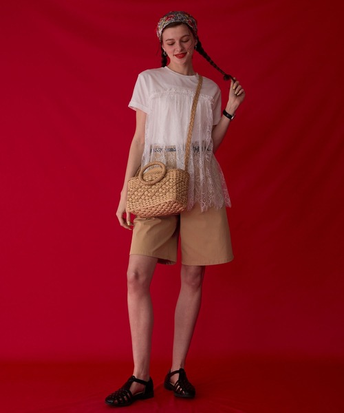 BONLECILL Marche(ボンルシールマルシェ)の「【BONLECILL Marche】サークルハンドルバスケット/カゴバッグ/ハンドメイド(かごバッグ・レディース・ベージュ/アイボリー・FREE)」の16枚目の写真