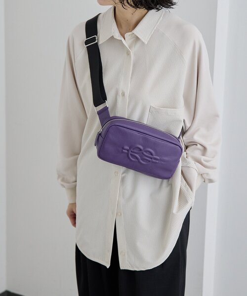 ear PAPILLONNERイアパピヨネ　ボディバッグ セール】《本革/290g》エンボスボディバッグ（ショルダーバッグ）｜ear