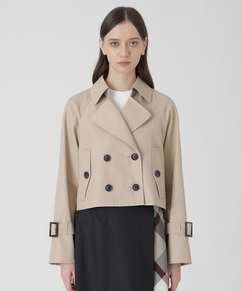 バックコンシャスショートトレンチコート（トレンチコート）｜BLUE