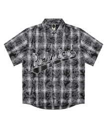 GLACK（グラック）の「GS012ファンキーチェック半袖シャツ(BLACK)（シャツ/ブラウス）」