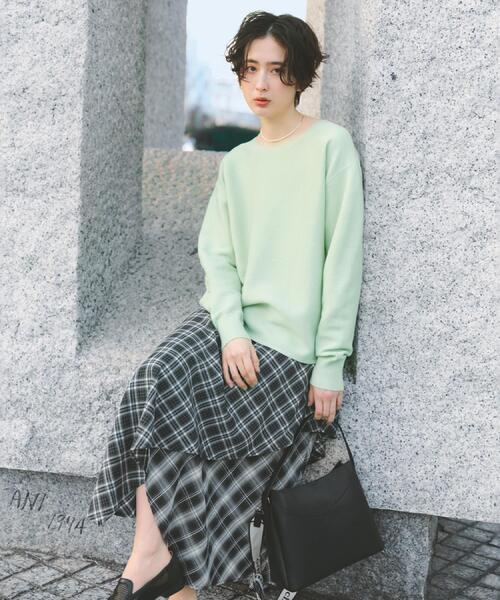 THE SHOP TK （ザ ショップ ティーケー ）の「チェック柄アシンメトリースカート（スカート・レディース・ブラック系1/ダークブラウン系1・12/13）」の3枚目の写真