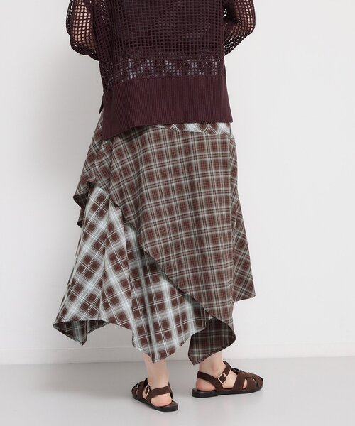 THE SHOP TK （ザ ショップ ティーケー ）の「チェック柄アシンメトリースカート（スカート・レディース・ブラック系1/ダークブラウン系1・12/13）」の10枚目の写真