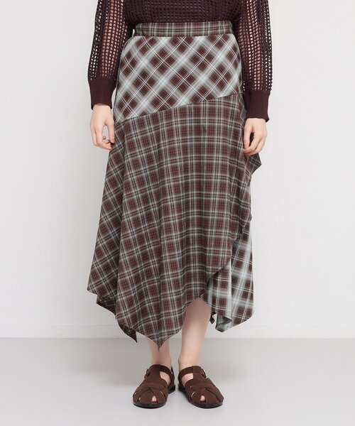THE SHOP TK （ザ ショップ ティーケー ）の「チェック柄アシンメトリースカート（スカート・レディース・ブラック系1/ダークブラウン系1・12/13）」の14枚目の写真