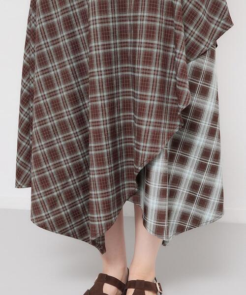 THE SHOP TK （ザ ショップ ティーケー ）の「チェック柄アシンメトリースカート（スカート・レディース・ブラック系1/ダークブラウン系1・12/13）」の19枚目の写真