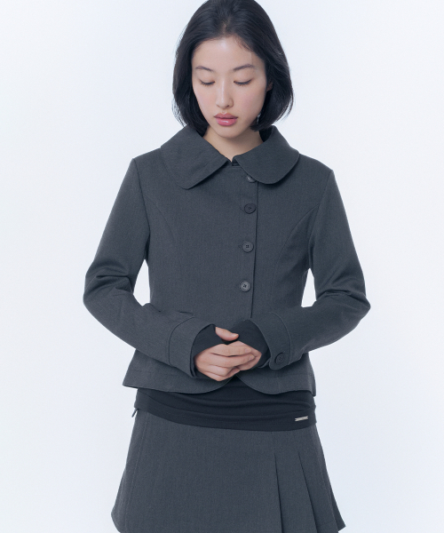 Miseki SEOUL(ミセキソウル)の「Omoi round collar blazer CHARCOAL(テーラードジャケット・レディース・その他・2/1)」の1枚目の写真