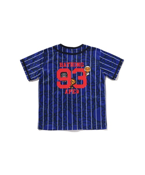 A BATHING APE（アベイシングエイプ）の「ALL BABY MILO STRIPE MILO BASEBALL SHIRT（シャツ/ブラウス・キッズ・ネイビー/ホワイト・110/140/120/100/130）」の4枚目の写真