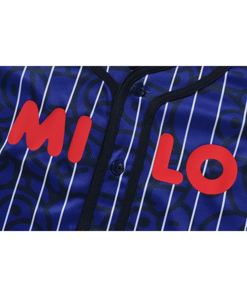 A BATHING APE（アベイシングエイプ）の「ALL BABY MILO STRIPE MILO BASEBALL SHIRT（シャツ/ブラウス・キッズ・ネイビー/ホワイト・110/140/120/100/130）」の6枚目の写真