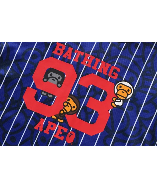 A BATHING APE（アベイシングエイプ）の「ALL BABY MILO STRIPE MILO BASEBALL SHIRT（シャツ/ブラウス・キッズ・ネイビー/ホワイト・110/140/120/100/130）」の8枚目の写真