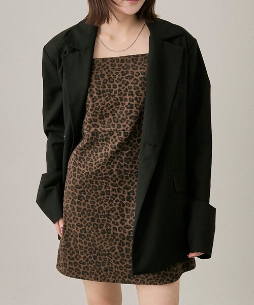 mline（エムライン）の「[mline]レオパード キャミワンピース（ワンピース・レディース・グレー/ブラウン・FREE）」の2枚目の写真