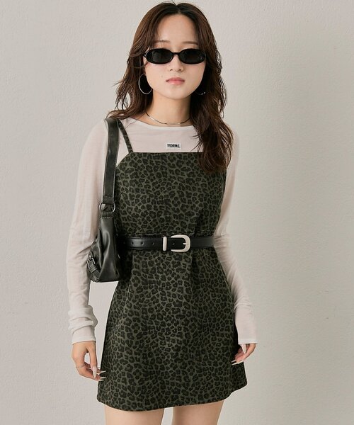 mline（エムライン）の「[mline]レオパード キャミワンピース（ワンピース・レディース・グレー/ブラウン・FREE）」の3枚目の写真