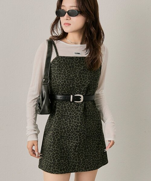 mline（エムライン）の「[mline]レオパード キャミワンピース（ワンピース・レディース・グレー/ブラウン・FREE）」の5枚目の写真