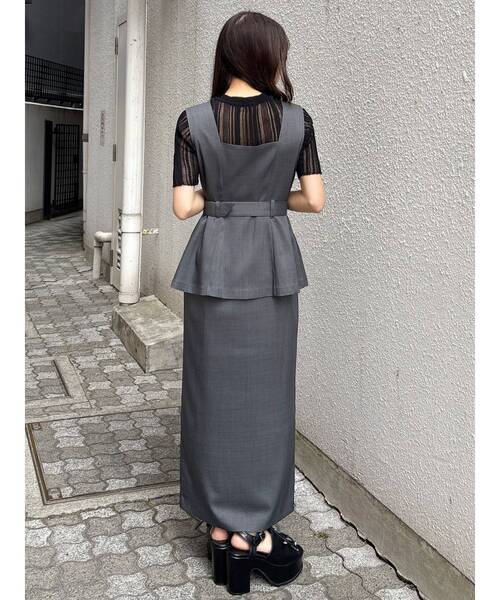 MURUA（ムルーア）の「フロントZIPビスチェジャンパースカート（ジャンパースカート・レディース・グレー/ブラック/ベージュ・2/1）」の20枚目の写真