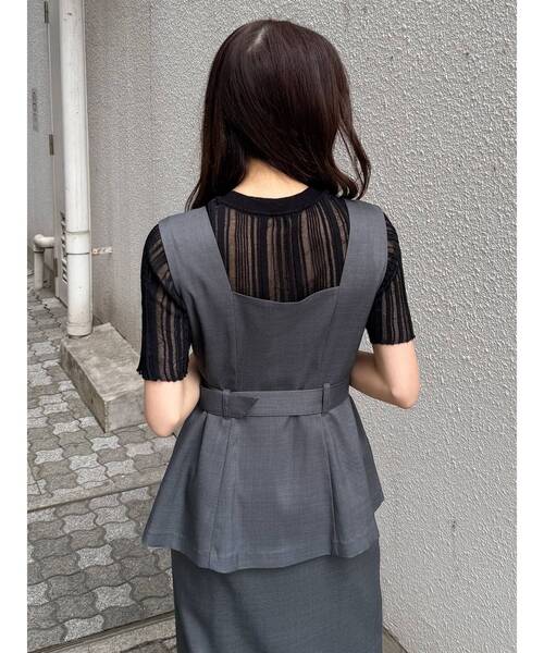 MURUA（ムルーア）の「フロントZIPビスチェジャンパースカート（ジャンパースカート・レディース・グレー/ブラック/ベージュ・2/1）」の6枚目の写真