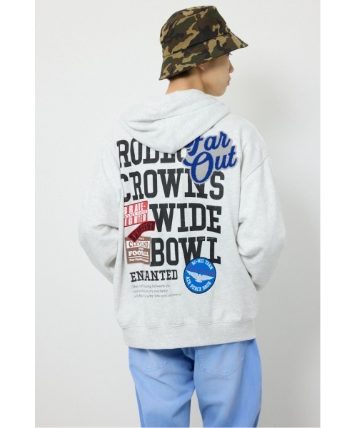 RODEO CROWNS WIDE BOWL(ロデオクラウンズワイドボウル)の「タイポグラフィーZIPパーカー(パーカー・メンズ・ブラック/ターコイズブルー系1/グレー×ホワイト・LARGE/MEDIUM)」の4枚目の写真