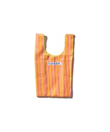 PUEBCO（プエブコ）の「SCHOOL TIE FABRIC SMALL BAG / PinkxYellow（エコバッグ/サブバッグ）」