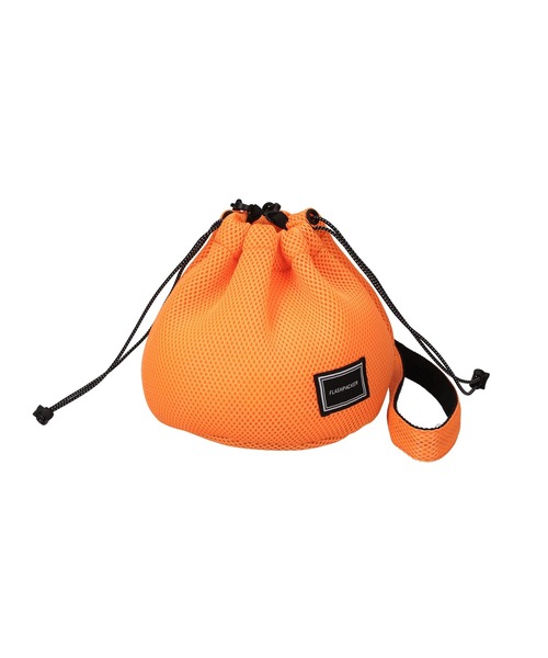 FLASH PACKER(フラッシュパッカー)の「FLASH PACKER フラッシュパッカー メッシュ巾着サコッシュ 2WAY ショルダーバッグ ポーチ // XMS-KC(ショルダーバッグ・メンズ・ブラック/グレー/オレンジ・FREE)」の3枚目の写真